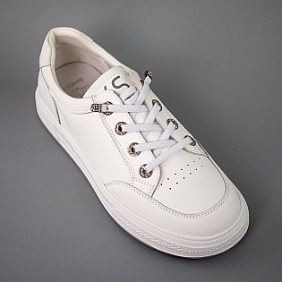 Кеди жіночі шкіряні 594241 Білі фото 2 Кеди жіночі шкіряні 594241 Білі фото 2