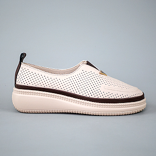 Мокасины женские с перфорацией 594304 Бежевые фото 1