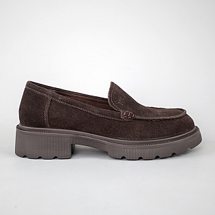 Лоферы женские замшевые 594301 Шоколад фото 1