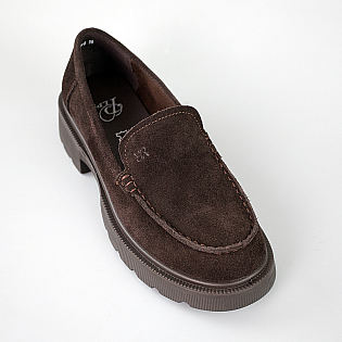 Лоферы женские замшевые 594301 Шоколад фото 2