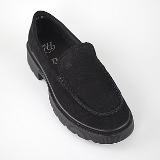 Лоферы женские замшевые 594300 Черный фото 2