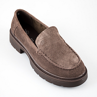 Лоферы женские замшевые 594302 Коричневый фото 2