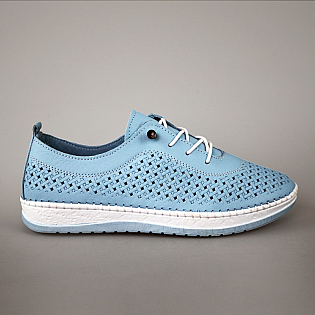 Кеди жіночі шкіряні перфорація 594311 Блакитні фото 1 Кеди жіночі шкіряні перфорація 594311 Блакитні фото 1