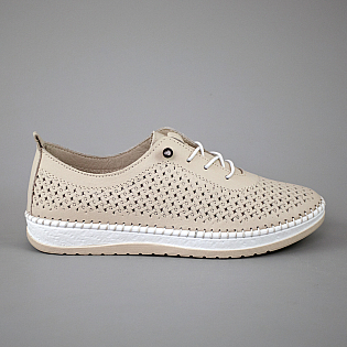 Кеди жіночі шкіряні перфорація 594448 Бежеві фото 1 Кеди жіночі шкіряні перфорація 594448 Бежеві фото 1