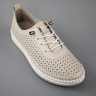 Кеди жіночі шкіряні перфорація 594448 Бежеві фото 2 Кеди жіночі шкіряні перфорація 594448 Бежеві фото 2