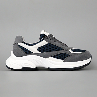 Кроссовки женские сетка замша 594610 Серые с синим фото 1