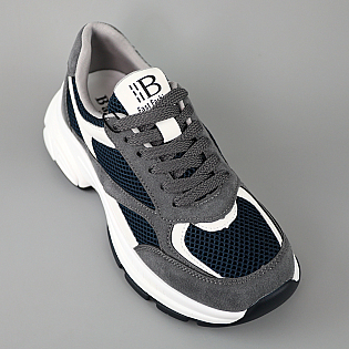 Кроссовки женские сетка замша 594610 Серые с синим фото 2