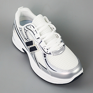 Кроссовки женские 594679 Серебристые с синим фото 2