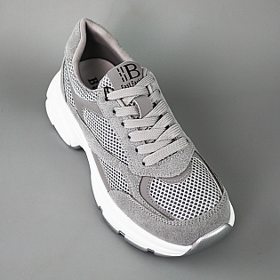 Кроссовки женские сетка замша 594609 Серые фото 2