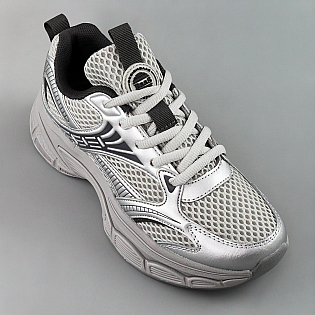 Кроссовки женские сетка 594970 Серые серебристые фото 2