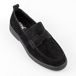 Лоферы женские замшевые 595054 Черные фото 2