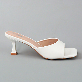 Шлепанцы мюли женские киттен 594656 Белые фото 1