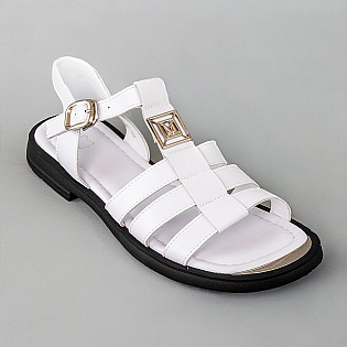 Сандали женские кожаные 594212 Белые фото 2