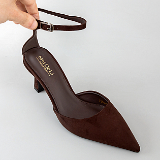 Туфли-босоножки женские острый носок 594612 Коричневые фото 2