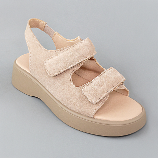 Сандали женские замшевые 594691 Бежевые фото 2