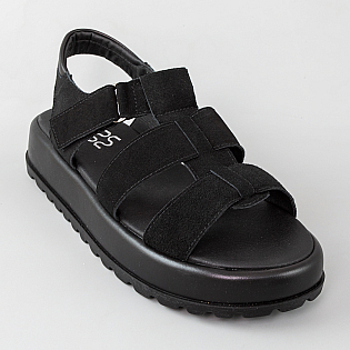 Сандали женские замша 594186 Черные фото 2