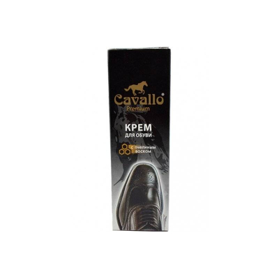 Крем для взуття з мультивоском в тубі Cavallo чорний фото 1