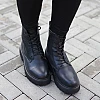 Ботинки женские кожаные  584431 Черные