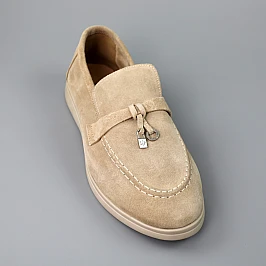 Лоферы женские замшевые 586284 Бежевые фото 2