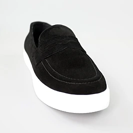 Лоферы мужские замшевые 586577 Черные фото 2