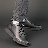 Ботинки кожаные байка 587108 Черные