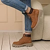 Ботинки нубук мех 587158 Коричневые распродажа