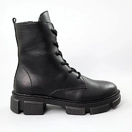 Ботинки кожаные мех 587422 Черные фото 1