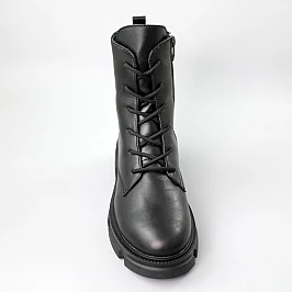 Ботинки кожаные мех 587422 Черные фото 2