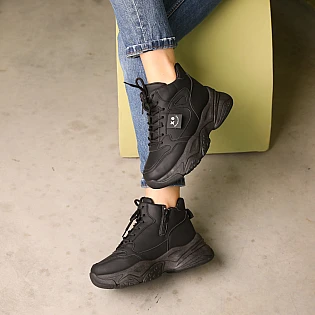 Кроссовки женские зимние 587667 Черные распродажа