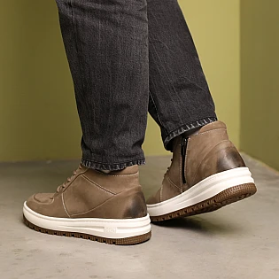 Кеды кожаные зимние 587481 Бежевые распродажа фото 2