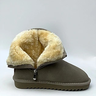 Угги замшевые детский мех 586762 Бежевые распродажа фото 2