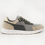 Кроссовки мужские кожаные 588062 Серые бежевые