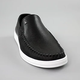 Мокасини чоловічі шкіряні 588271 Чорні розпродаж фото 2