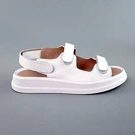 Сандалі жіночі шкіряні 588995 Білі фото 1