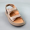 Сандали женские кожаные (широкие) 588997 Бежевые