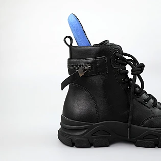 Ботинки женские кожаные 589720 Черные распродажа фото 2