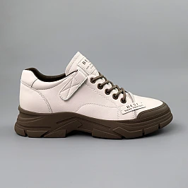 Кросівки жіночі осінні шкіряні 590102 Молочні фото 1