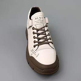 Кросівки жіночі осінні шкіряні 590102 Молочні фото 2