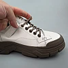 Кроссовки женские осенние кожаные 590102 Молочные