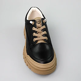 Кеды детские 589623 Черные бежевые фото 2