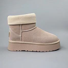 Угги жіночі замшеві 590145 Бежеві фото 1