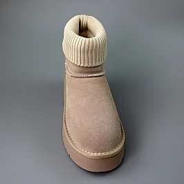 Угги жіночі замшеві 590145 Бежеві фото 2