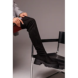 Ботфорти жіночі утеплені 590111 Чорні фото 2