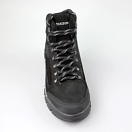 Ботинки подростковые кожаные мех 590269 Черные фото 2