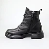 Ботинки женские кожаные байка 590353 Черные