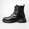 Ботинки женские кожаные лак байка 590352 Черные распродажа
