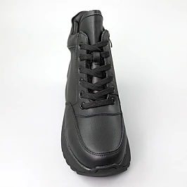 Кросівки жіночі шкіряні хутро 590432 Чорні фото 2