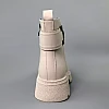 Ботинки женские кожаные мех 590436 Бежевые