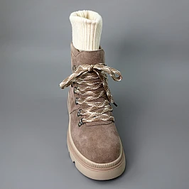 Черевики жіночі замшеві хутро 590443 Бежеві фото 2