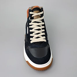 Кеди чоловічі шкіряні хутро 589731 Темно-сині фото 2